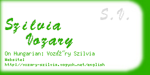 szilvia vozary business card